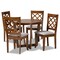 Baxton Studio Dayna Grey Upholstered and Walnut Wood 5-Piece Dining Set 173-9874-10897 - alternate 1